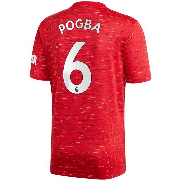 Camiseta Manchester United NO.6 Pogba 1ª Kit 2020 2021 Rojo